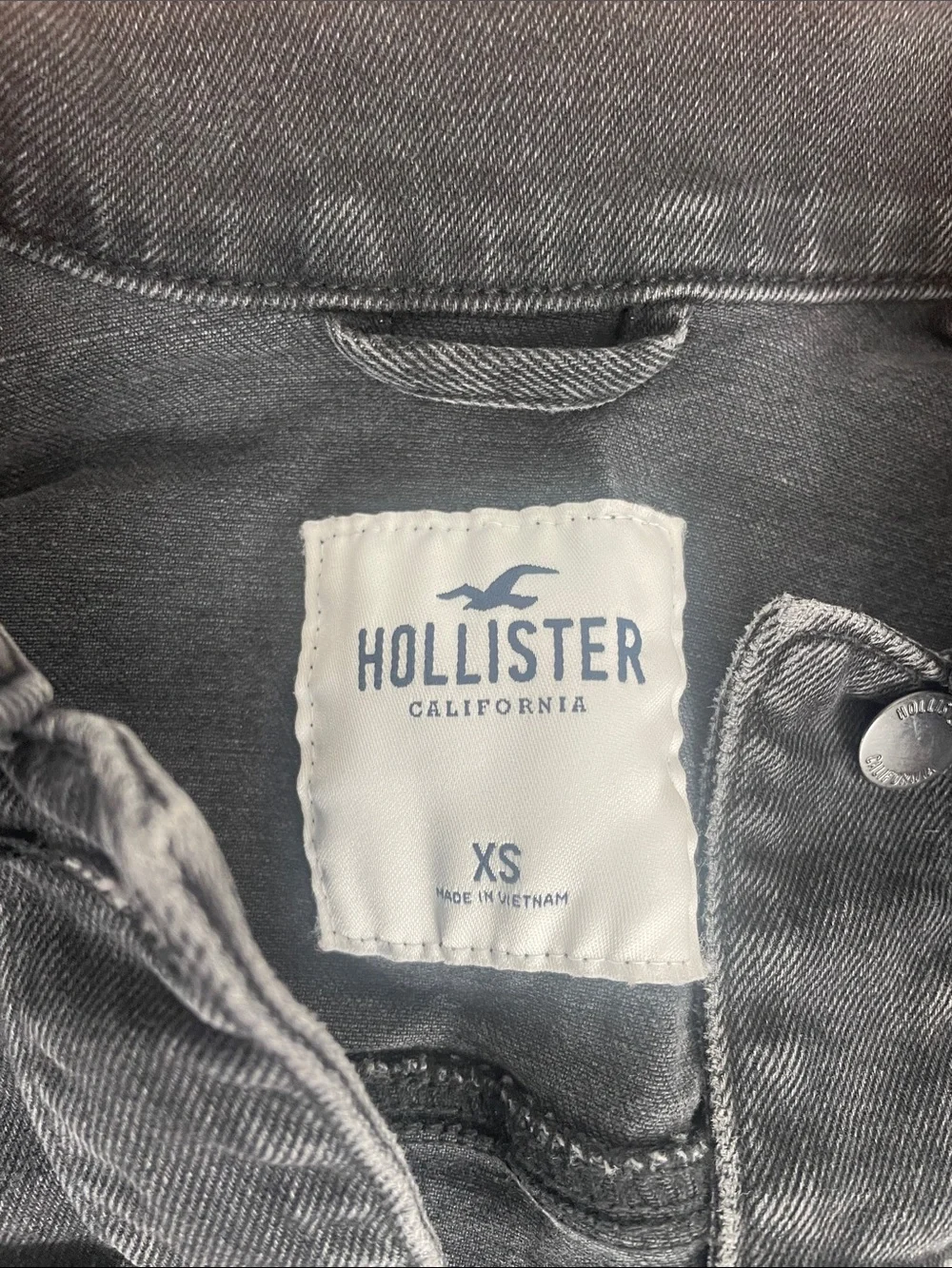 Hollister Black Cropped Denim Jacket for Kids